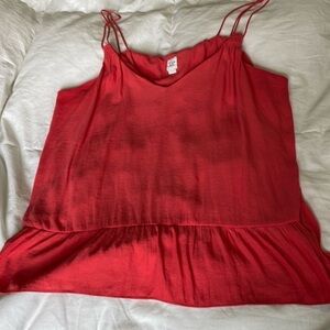 Gap V Neck flowy tank top, salmon color, size 14